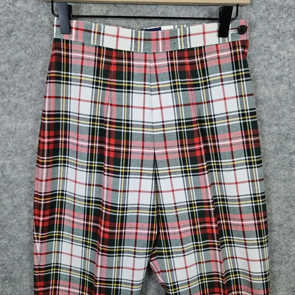 Ruff Hewn Women's Plaid Flannel Pants Size 4P Polyester Rayon Lightweight Petite